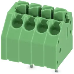PCB terminal, 4 pole, pitch 3.5 mm, AWG 24-16, 8 A, spring-clamp connection, green, 1985218