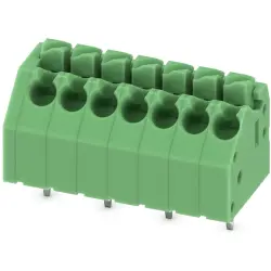 PCB terminal, 7 pole, pitch 3.5 mm, AWG 24-16, 8 A, spring-clamp connection, green, 1985247