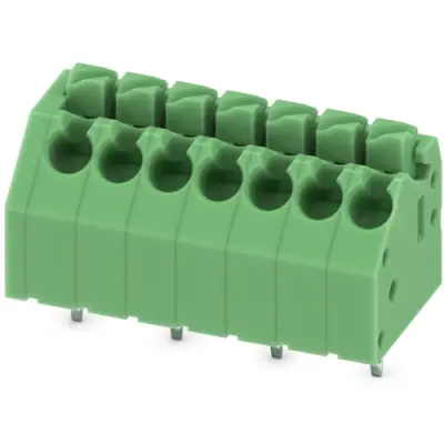 PCB terminal, 7 pole, pitch 3.5 mm, AWG 24-16, 8 A, spring-clamp connection, green, 1985247 - 1