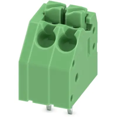 PCB terminal, 2 pole, pitch 3.5 mm, AWG 24-16, 8 A, spring-clamp connection, green, 1984963 - 1