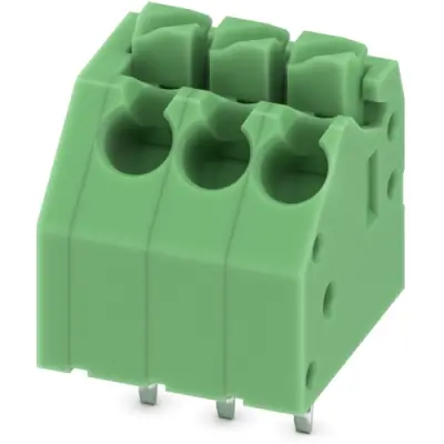 PCB terminal, 3 pole, pitch 3.5 mm, AWG 24-16, 8 A, spring-clamp connection, green, 1984976 - 1