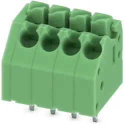 PCB terminal, 4 pole, pitch 3.5 mm, AWG 24-16, 8 A, spring-clamp connection, green, 1984989