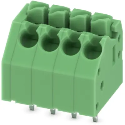 PCB terminal, 4 pole, pitch 3.5 mm, AWG 24-16, 8 A, spring-clamp connection, green, 1984989 - 1
