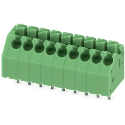 PCB terminal, 9 pole, pitch 3.5 mm, AWG 24-16, 8 A, spring-clamp connection, green, 1985030 - 1