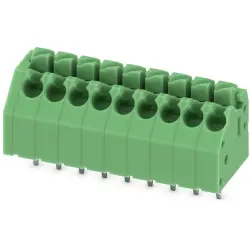 PCB terminal, 9 pole, pitch 3.5 mm, AWG 24-16, 8 A, spring-clamp connection, green, 1985030