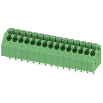 PCB terminal, 15 pole, pitch 3.5 mm, AWG 24-16, 8 A, spring-clamp connection, green, 1985098 - 1