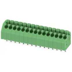 PCB terminal, 15 pole, pitch 3.5 mm, AWG 24-16, 8 A, spring-clamp connection, green, 1985098