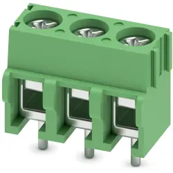 PCB terminal, 3 pole, pitch 5 mm, AWG 26-14, 17.5 A, screw connection, green, 1935174