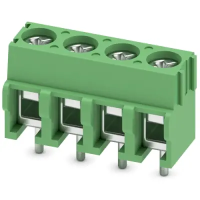 PCB terminal, 4 pole, pitch 5 mm, AWG 26-14, 17.5 A, screw connection, green, 1935187 - 1