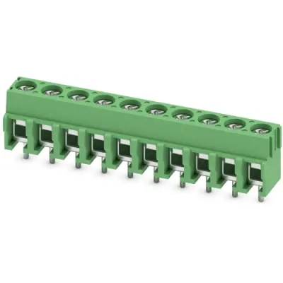 PCB terminal, 10 pole, pitch 5 mm, AWG 26-14, 17.5 A, screw connection, green, 1935242 - 1