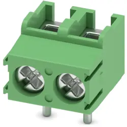 PCB terminal, 2 pole, pitch 5 mm, AWG 26-14, 17.5 A, screw connection, green, 1935310