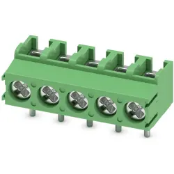 PCB terminal, 5 pole, pitch 5 mm, AWG 26-14, 17.5 A, screw connection, green, 1935349