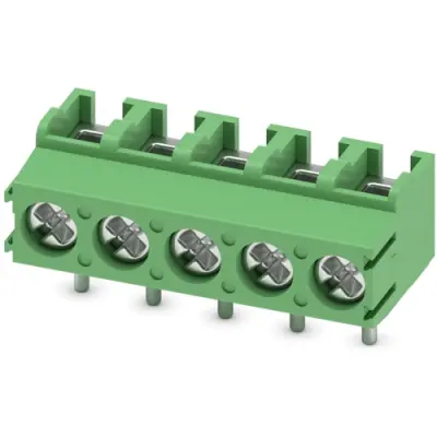PCB terminal, 5 pole, pitch 5 mm, AWG 26-14, 17.5 A, screw connection, green, 1935349 - 1