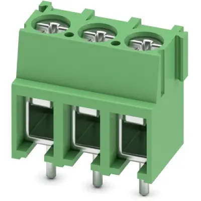PCB terminal, 3 pole, pitch 5 mm, AWG 20-10, 32 A, screw connection, green, 1935789 - 1