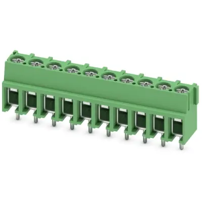 PCB terminal, 10 pole, pitch 5 mm, AWG 20-10, 32 A, screw connection, green, 1935857 - 1
