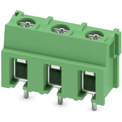 PCB terminal, 3 pole, pitch 7.5 mm, AWG 20-10, 32 A, screw connection, green, 1988118 - 1