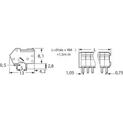 PCB terminal, 12 pole, pitch 2.5 mm, AWG 28-20, 6 A, cage clamp, gray, 218-112