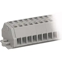 2-wire terminal strip, spring-clamp connection, 0.08-1.5 mm², 12 pole, 18 A, 6 kV, gray, 260-112