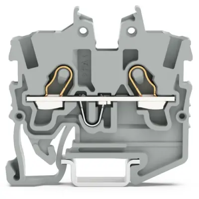 2 wire mini through terminal, push-in connection, 0.14-1.5 mm², 2 pole, 13.5 A, 6 kV, gray, 2050-1201 - 1