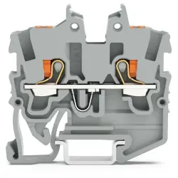 2 wire mini through terminal, push-in connection, 0.14-1.5 mm², 2 pole, 13.5 A, 6 kV, gray, 2250-1201
