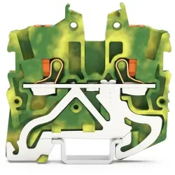 2 wire mini protective earth terminal block, push-in connection, 0.14-1.5 mm², 2 pole, 13.5 A, 6 kV, yellow/green, 2250-1207