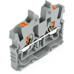 2 wire mini through terminal, push-in connection, 0.14-1.5 mm², 2 pole, 13.5 A, 6 kV, gray, 2250-301