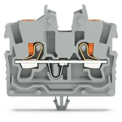 2 wire mini through terminal, push-in connection, 0.14-1.5 mm², 2 pole, 13.5 A, 6 kV, gray, 2250-311