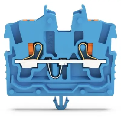 2 wire mini through terminal, push-in connection, 0.14-1.5 mm², 2 pole, 13.5 A, 6 kV, blue, 2250-314 - 1