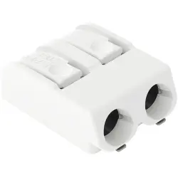 PCB terminal, 2 pole, pitch 6 mm, AWG 20-16, 17.5 A, push-in cage clamp, white, 2061-602/998-404