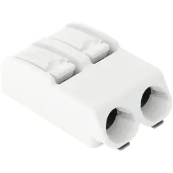 PCB terminal, 2 pole, pitch 4 mm, AWG 24-18, 9 A, push-in cage clamp, white, 2060-452/998-404