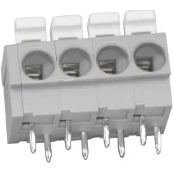 PCB terminal, 4 pole, pitch 5 mm, AWG 20-12, 24 A, push-in cage clamp, gray, 804-104