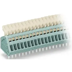 PCB terminal, 16 pole, pitch 2.5 mm, AWG 28-20, 6 A, cage clamp, gray, 233-216