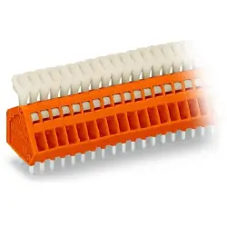 PCB terminal, 2 pole, pitch 2.54 mm, AWG 28-20, 6 A, cage clamp, orange, 233-502
