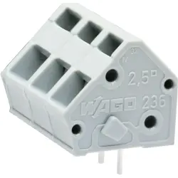 PCB terminal, 3 pole, pitch 5 mm, AWG 28-12, 24 A, cage clamp, gray, 236-103