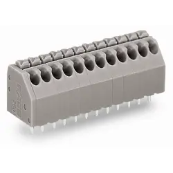 PCB terminal, 8 pole, pitch 3.5 mm, AWG 24-16, 8 A, push-in cage clamp, gray, 250-108