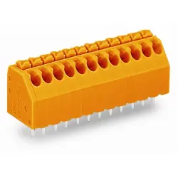 PCB terminal, 10 pole, pitch 3.5 mm, AWG 24-16, 8 A, push-in cage clamp, orange, 250-110/000-012