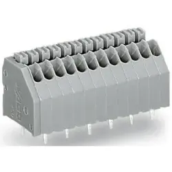 PCB terminal, 8 pole, pitch 2.5 mm, AWG 24-20, 2 A, push-in cage clamp, gray, 250-408