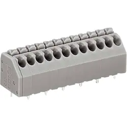 PCB terminal, 2 pole, pitch 3.5 mm, AWG 24-16, 8 A, push-in cage clamp, gray, 250-202