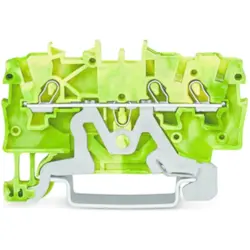 3-wire protective earth terminal, push-in connection, 0.14-1.5 mm², 1 pole, 13.5 A, 8 kV, yellow/green, 2000-1307