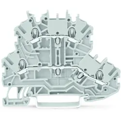 Feed-through/feed-through terminal block, spring-clamp connection, 0.14-1.5 mm², 2 pole, 13.5 A, 6 kV, gray, 2000-2201