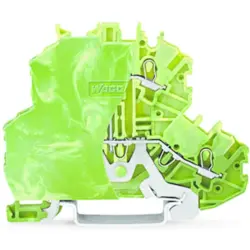 Double level terminal, spring-clamp connection, 0.14-1.5 mm², 2 pole, 13.5 A, 8 kV, yellow/green, 2000-2207/099-000