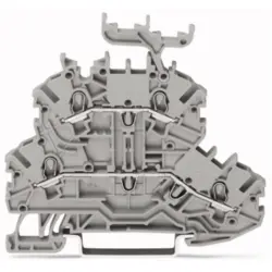 Feed-through/feed-through terminal block, spring-clamp connection, 0.14-1.5 mm², 2 pole, 13.5 A, 6 kV, gray, 2000-2233