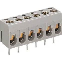 PCB terminal, 6 pole, pitch 5 mm, AWG 20-14, 16 A, screw connection, gray, 237-136