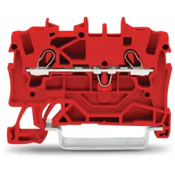 2-wire feed-through terminal, spring-clamp connection, 0.25-2.5 mm², 1 pole, 18 A, 8 kV, red, 2001-1203