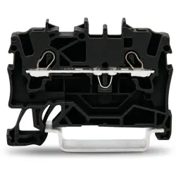 2-wire feed-through terminal, spring-clamp connection, 0.25-2.5 mm², 1 pole, 18 A, 8 kV, black, 2001-1205