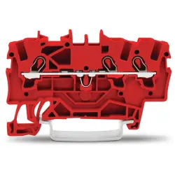 3-wire feed-through terminal, spring-clamp connection, 0.25-2.5 mm², 1 pole, 18 A, 8 kV, red, 2001-1303