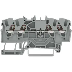 4-wire feed-through terminal, spring-clamp connection, 0.25-2.5 mm², 1 pole, 18 A, 8 kV, gray, 2001-1401