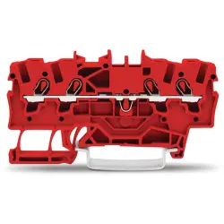 4-wire feed-through terminal, spring-clamp connection, 0.25-2.5 mm², 1 pole, 18 A, 8 kV, red, 2001-1403