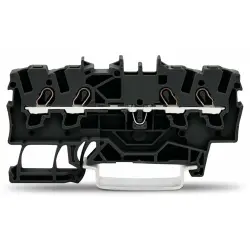4-wire feed-through terminal, spring-clamp connection, 0.25-2.5 mm², 1 pole, 18 A, 8 kV, black, 2001-1405