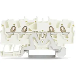 4-wire shield wire terminal, spring-clamp connection, 0.25-2.5 mm², 1 pole, 18 A, 8 kV, white, 2001-1408